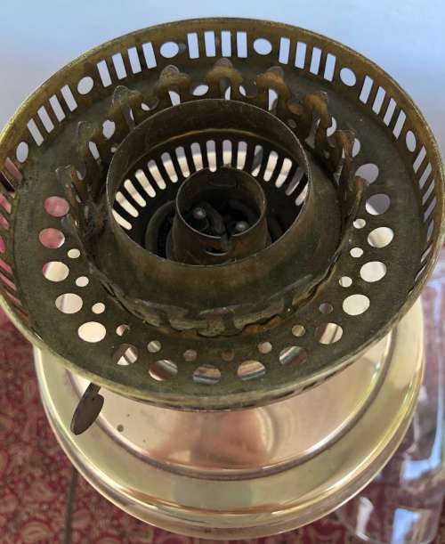 VINTAGE LARGE DUPLEX OIL LAMP