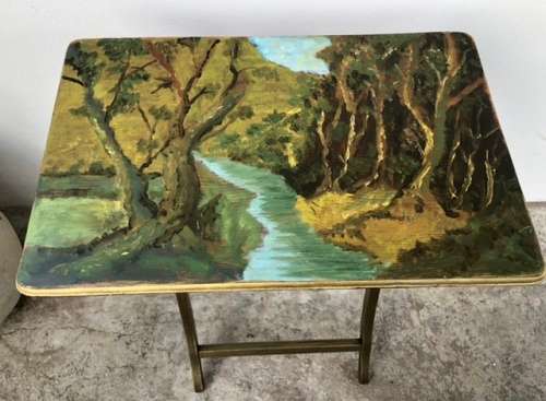 HAND PAINTED FRENCH STYLE WINE TASTING TABLE