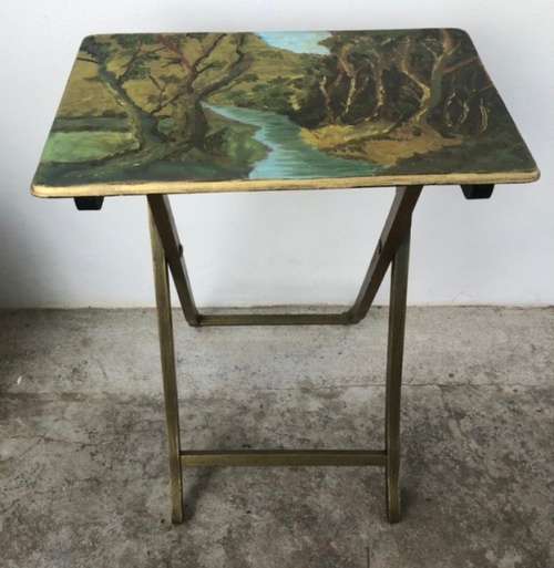 HAND PAINTED FRENCH STYLE WINE TASTING TABLE