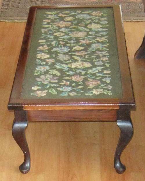 STINKWOOD COFFEE TABLE WITH EMBROIDERED TOP