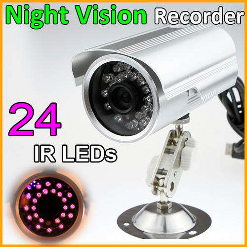 Newest Night Vision Waterproof Outdoor Indoor IR Security Camera Built-in DVR - Record in SD Card