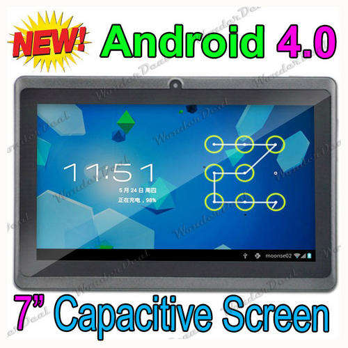 Newest Google Android 4.0 7" Capacitive Screen Tablet A13 1G CPU Wifi Laptop 4GB 512MB