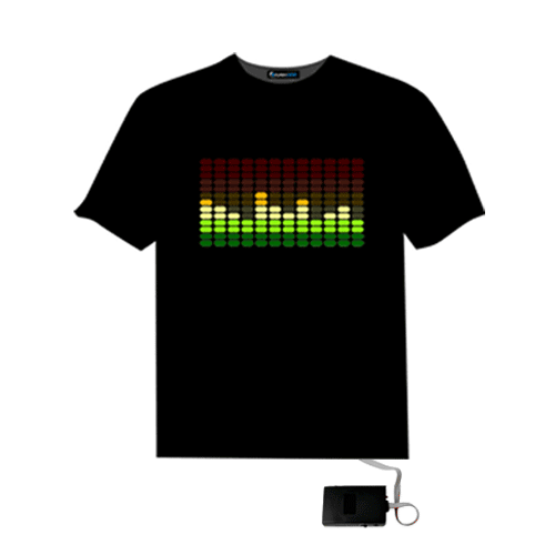Boys Mens LED Light Up Sound Activated T-Shirt Sz S-3XL Christmas Gift DJ Party