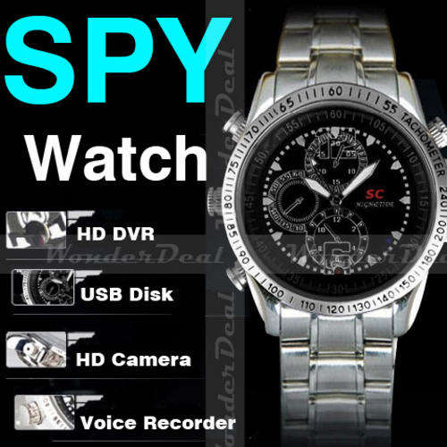 4GB Waterproof Spy Camera Watch Fashion Stainless Steel Digital Video Recorder with Hidden DV DVR