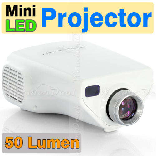 "MiView" Mini LED Projector 50 Lumen Portable Projector Multimedia Player VGA, HDMI, AV in, TV Input