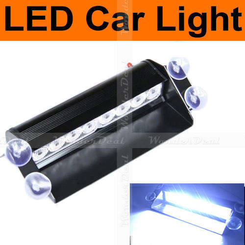 Super Bright 8x LEDs Lamps Windshield Burst Flash Light with Windscren Suction Cup for Car