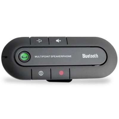 Back Clip Car Sunvisor Mount Bluetooth Handsfree Speakerphone Car Kits Bluetooth V3.0 + EDR - Black