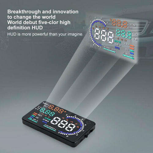 Universal 5.5" Screen HUD Head-Up Display System Windshield Projector Speedometer for OBD II Car