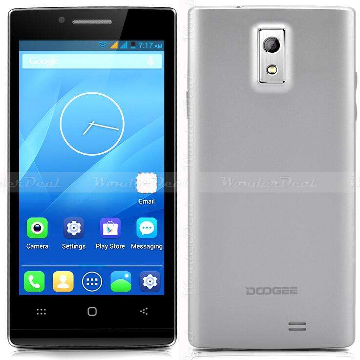 New DOOGEE Latte DG450 QuadCore 1.3G CPU 4.5 Inch 720P IPS Screen 3G Dual SIM Android 4.2 GPS Silver