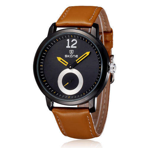 2016 SKONE Men Watch Luxury Brand Quartz Analog Sport Watch Leather Band Watches For Men Women Unise