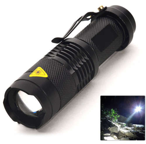 Discoverer Mini Q5 CREE LED Zoomable Torch Flashlight Metal Aluminium Alloy Body 360 Lumens