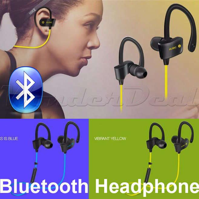Sweatproof Sport Bluetooth Stereo Earphone Wireless Headphone Jogger Headset Earplug with Microphone