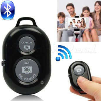 Bluetooth Remote Control Camera Shutter Monopod Self Timer Selfies for iPhone Samsung iOS or Android