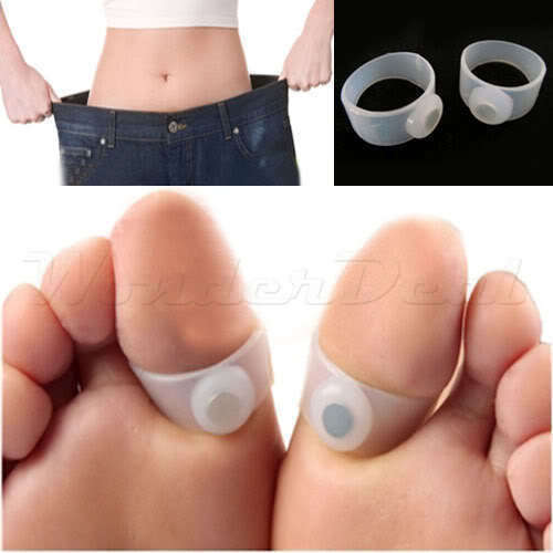2 Pairs/Lot Slimming Silicone Foot Massager Magnetic Toe Ring Fat Weight Loss Health Beauty Massager