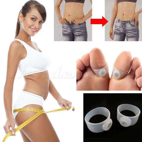 2 Pairs/Lot Slimming Silicone Foot Massager Magnetic Toe Ring Fat Weight Loss Health Beauty Massager