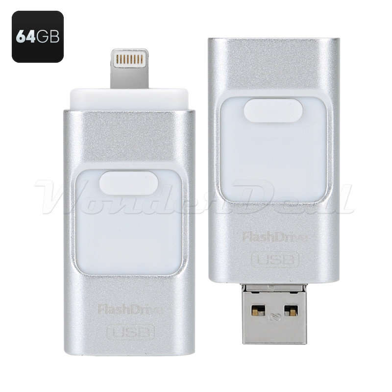 64GB Multi-functional USB Cell Phone Flashdisk for iOS iPhone, Android, MicroUSB, Windows Devices