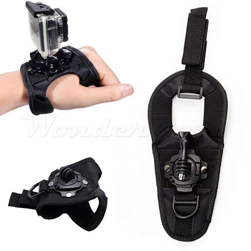 Glove Palm Band 360 Degree Swivel Rotation Hand Wrist Strap Belt Tripod Mount for GoPro Action Cam