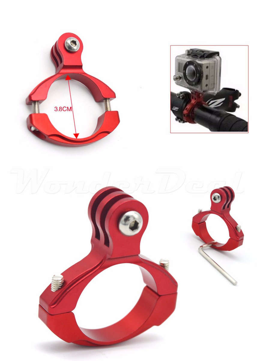 Motorcycle Bike Bicycle Aluminum Handlebar Mount Tripods for Gopro Camera Accessorie - Black