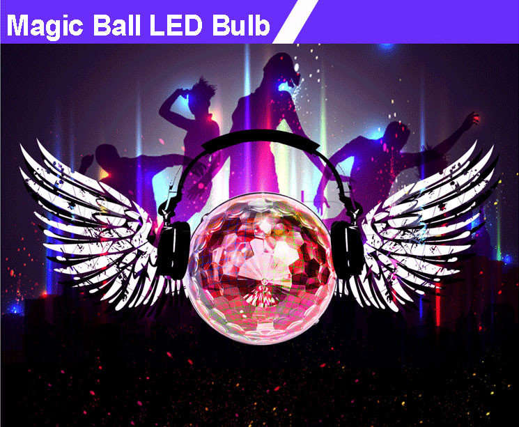 E27 RGB Colour LED Bulb Auto Rotating Mini Stage Effect DJ Disco Party Bar Decoration Laser Lights