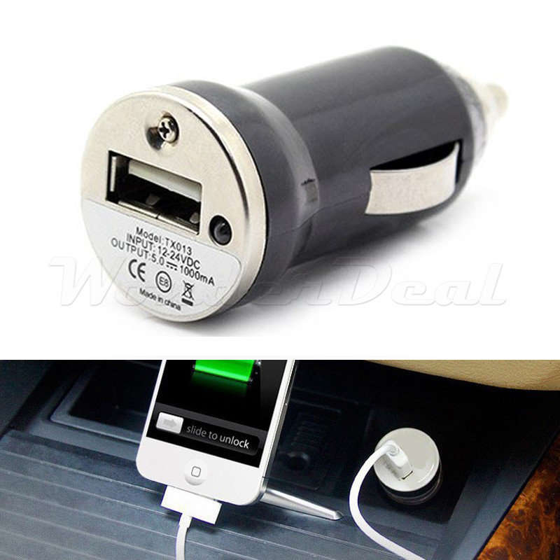 1000mA USB Mini Car Cigarette Lighter Charger Adapter for Cell Phones, Smartphones, Tablets etc.