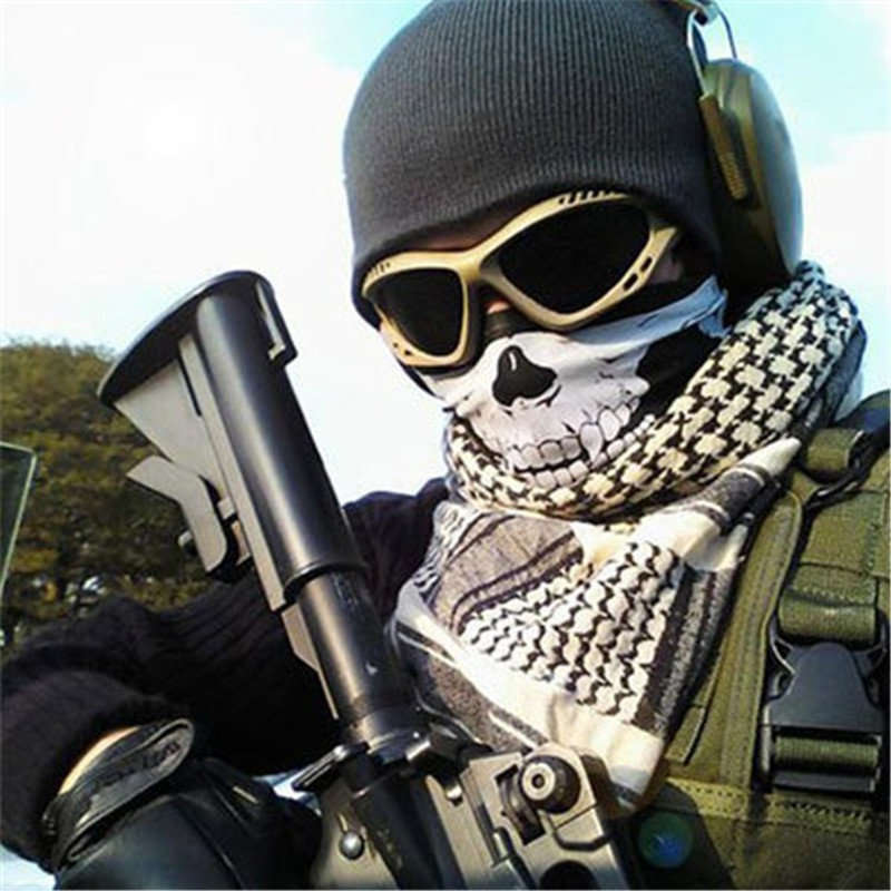 Hot Sale Men's Skull Pattern Scarf Cycling Mask Halloween Decoration Bandana Elastic Sport Kerchief