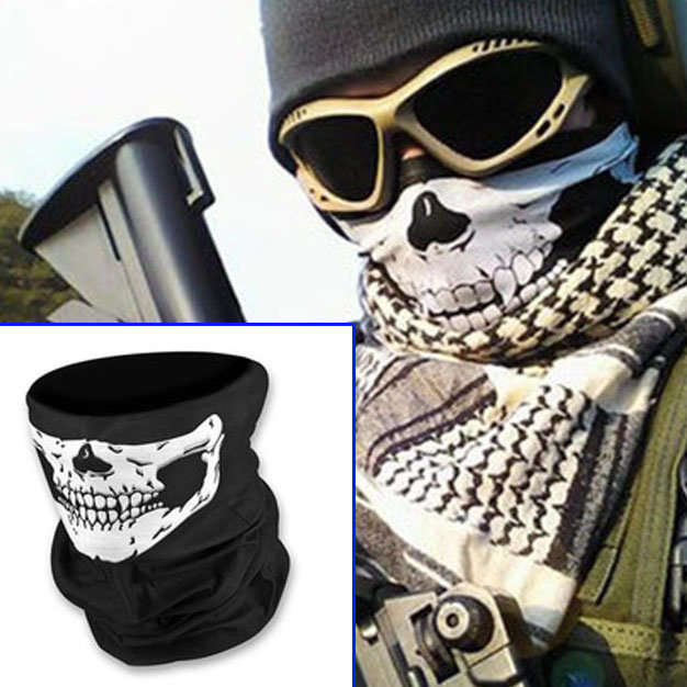 Hot Sale Men's Skull Pattern Halloween Decoration Scarf  -  BLACK