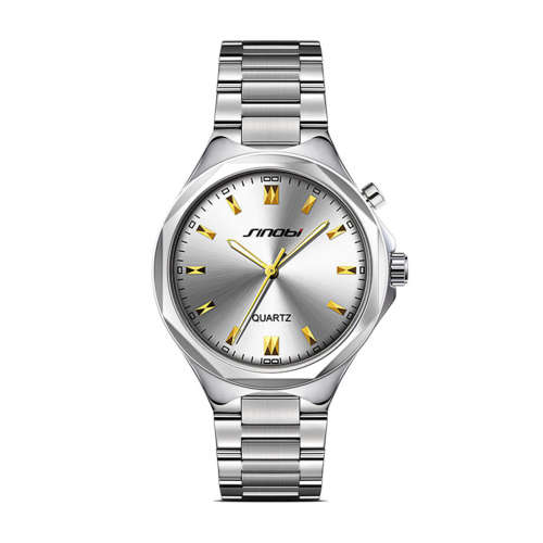 SINOBI Quartz Movement Round Dial Waterproof Luminous Pointer Unique Led Light Business Fashion Watc