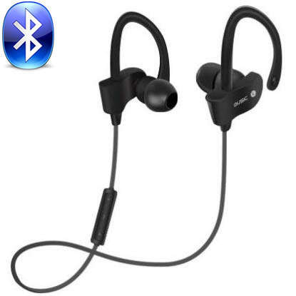 Sweatproof Sport Bluetooth Stereo Earphone Wireless Headphone Jogger Headset with Microphone - Black