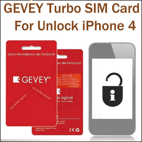 Newest Unlock 4.3.3 GEVEY Turbo SIM Card for Unlock iPhone 4 4.1/ 4.2.1/ 4.3/ 4.3.1/4.3.2/4.3.3