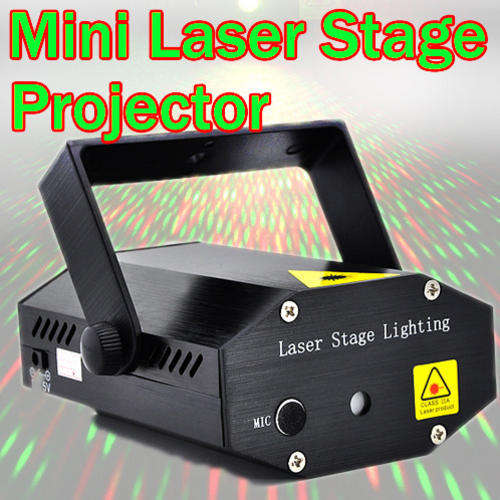 Mini Laser Effects Projector with Sound Activation and Stroboflash Controller, Idea for Party