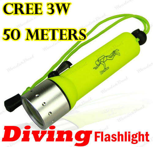 Professional Diving Flashlight CREE 3W LED Torch Waterproof Torch