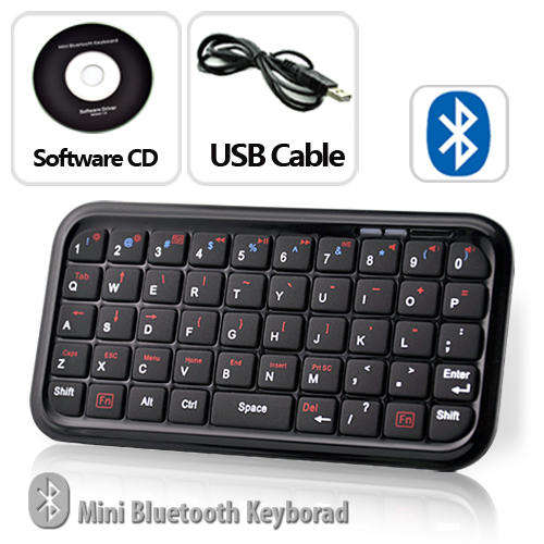 Mini Bluetooth Keyboard for Android, iPhone, iPad, iPad 2, PS3, Nokia Cellphone and More