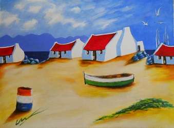 Arniston Houses5-50x60cm Acrylic on rolled canvas