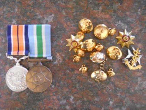 MEDALS AND GILDED SAMS BUTTONS AND BADGES