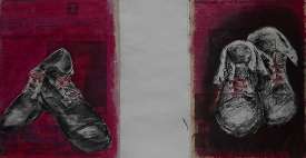 2x Charcoal(Paint and Newprint) on Paper