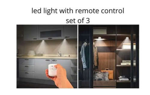 LED Light with Remote Control - Set of 3 5W COB LED Lights with remote control