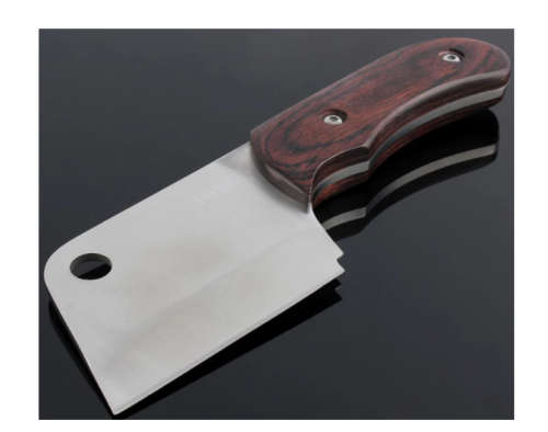 Tang Cleaver Knife With Wooden Handle
