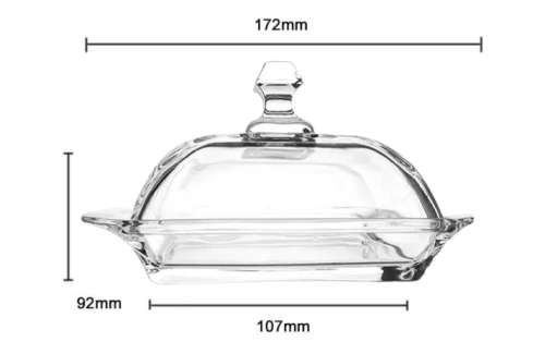 Clear Glass Butter Dish with Lid