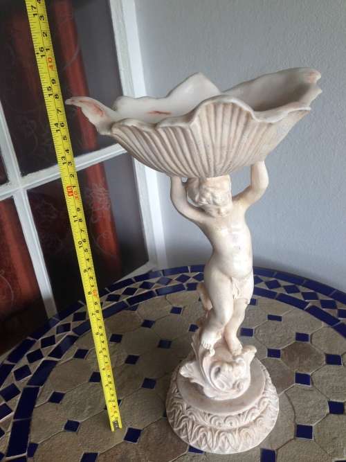 Marble like resin Cherub figurine
