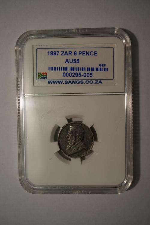 1897 ZAR 6 Pence - Graded AU55!!! (Priced to go!!!)