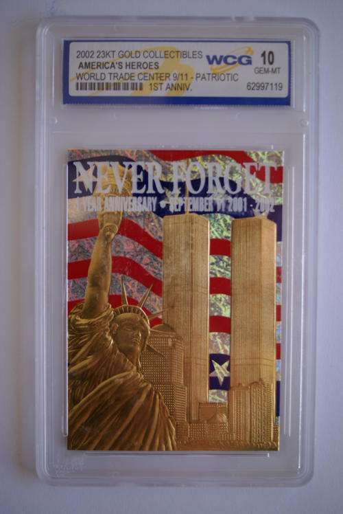 23Kt Gold Card of the 1st Anniversary of the World Trade Centre Attacks