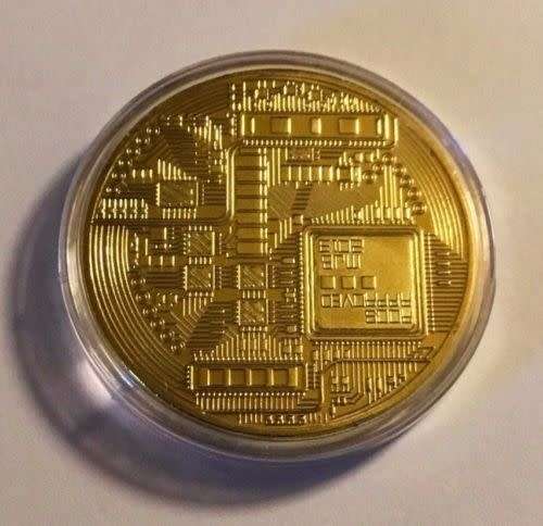 Bitcoin Collectible Coin in protective casing