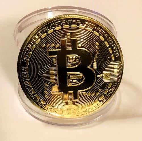 Bitcoin Collectible Coin in protective casing