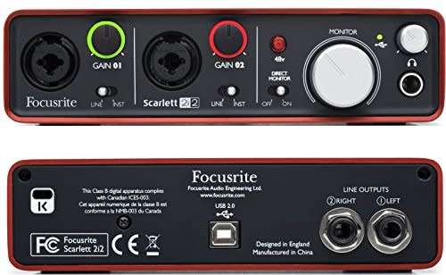 Focusrite Scarlette 2i2 studio interface