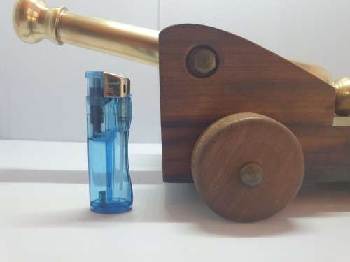 Vintage Solid Brass Powder firing cannon .