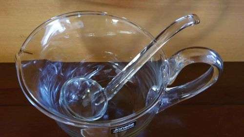 Jonelle handmade glass gravy boat and ladle