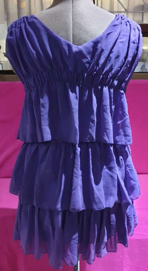 Pretty Purple Ladies Ruffled Mini-dress Size S