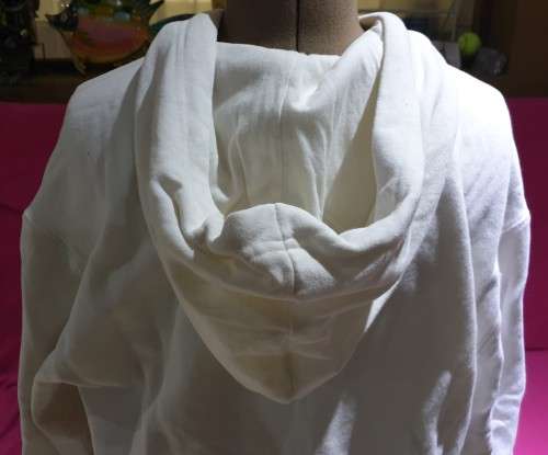 Cream Ladies Hooded Tracksuit Top Size Large