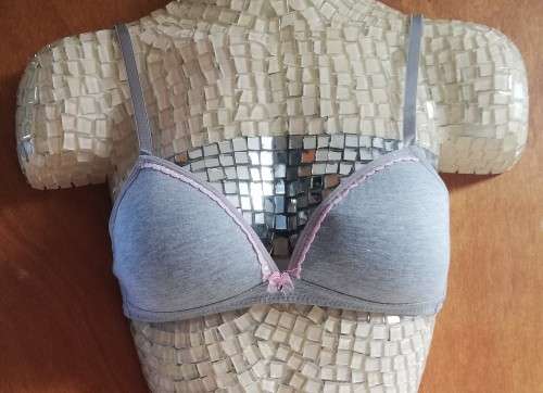 BRAND NEW!! Ladies Grey Padded Cotton Bra Size 34A