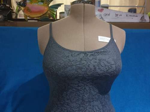 Ladies Brown Lace Llined Strappy Vest Size Large